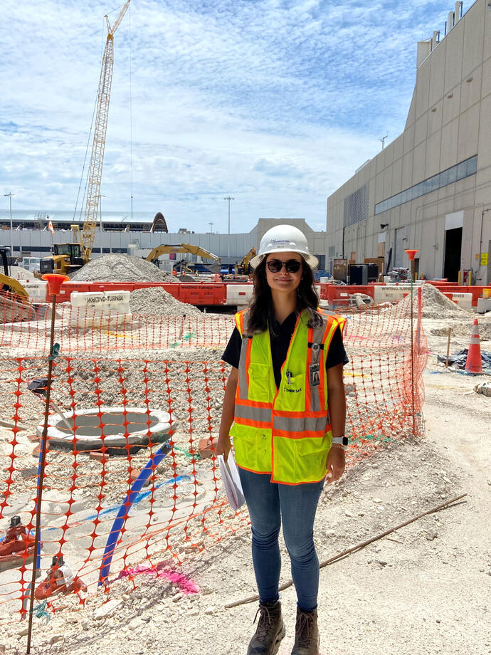Keller female project engineer on site